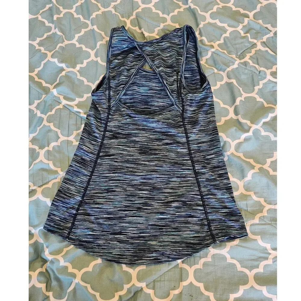 Old Navy Active XS Blue Go-Dry Racerback Tank Fitted Athletic Workout Top - Picture 6 of 6